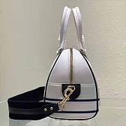Dior Medium Vibe Zip Bowling Bag White and Blue 35x21x15.5cm - 5