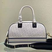 Dior Medium Vibe Zip Bowling Bag White and Blue 35x21x15.5cm - 4