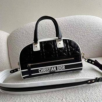 Dior Medium Vibe Zip Bowling Bag Black 35x21x15.5cm