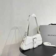 Balenciaga Lindsay Small Shoulder Bag Crocodile White 29x13x4.8cm - 4