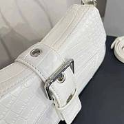 Balenciaga Lindsay Small Shoulder Bag Crocodile White 29x13x4.8cm - 3