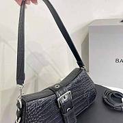 Balenciaga Lindsay Small Shoulder Bag Crocodile Black 29x13x4.8cm - 5