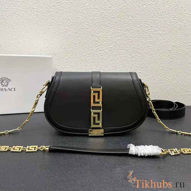 Versace Greca Goddess Shoulder Bag Black 24x4.5x15cm - 1