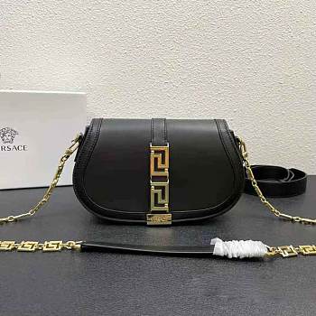 Versace Greca Goddess Shoulder Bag Black 24x4.5x15cm
