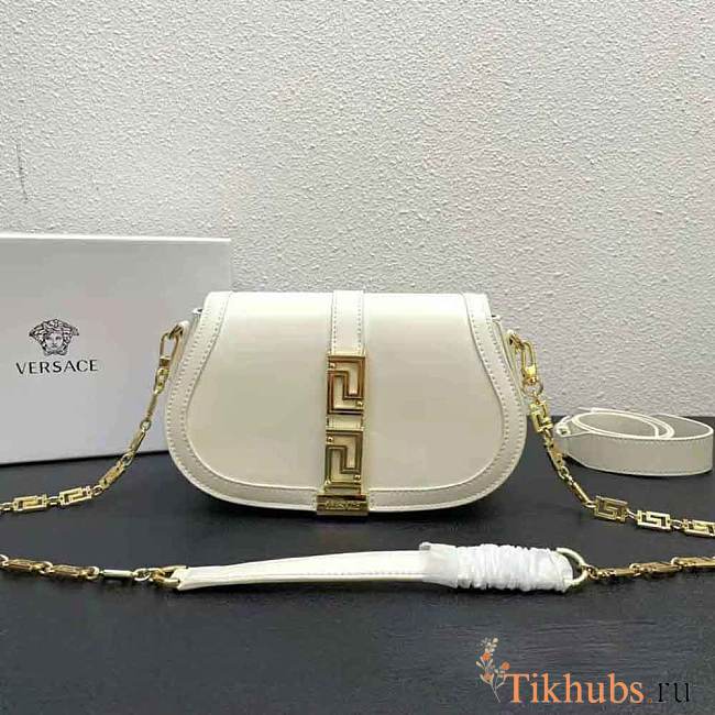 Versace Greca Goddess Shoulder Bag White 24x4.5x15cm - 1