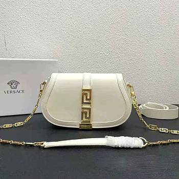 Versace Greca Goddess Shoulder Bag White 24x4.5x15cm