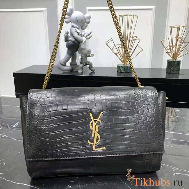 YSL Kate Reversible Chain Bag Crocodile-Embossed Leather 28.5x20x6cm - 1