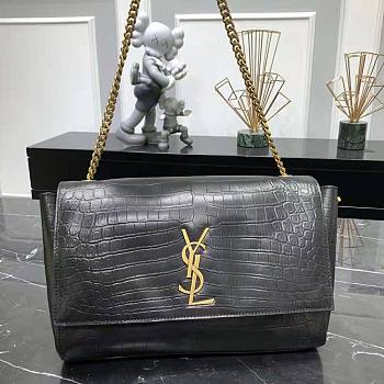 YSL Kate Reversible Chain Bag Crocodile-Embossed Leather 28.5x20x6cm