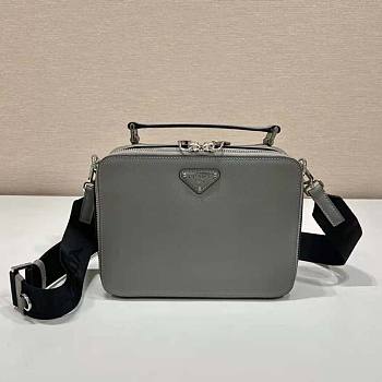 Prada Brique Saffiano Leather Bag Gray 16x6x22cm