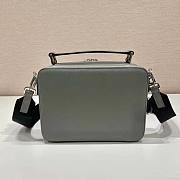 Prada Brique Saffiano Leather Bag Gray 16x6x22cm - 5