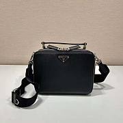 Prada Brique Saffiano Leather Bag Black 16x6x22cm - 1