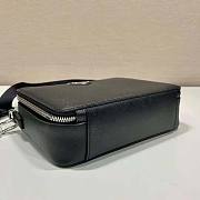 Prada Brique Saffiano Leather Bag Black 16x6x22cm - 3