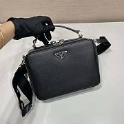 Prada Brique Saffiano Leather Bag Black 16x6x22cm - 4