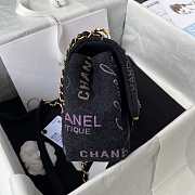 Chanel Small Flap Bag Printed Denim Black 23x14x8cm - 6