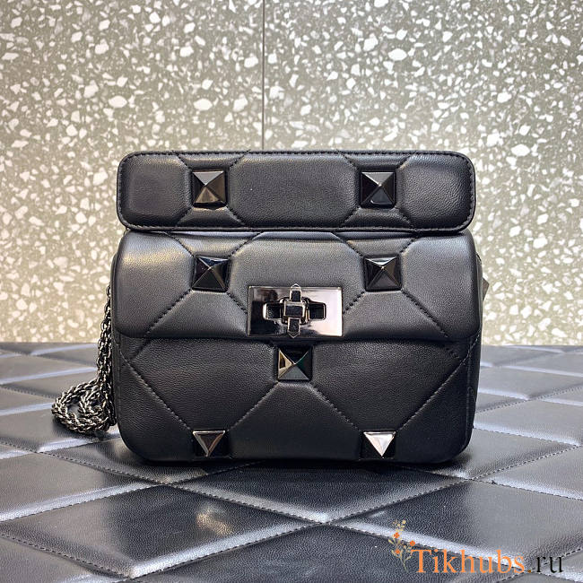 Valentino Exclusive Small Nappa Roman Stub Black 19x13x6cm - 1