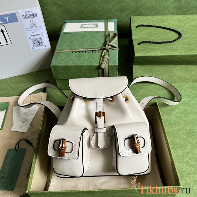 Gucci Backpack Bamboo White 22x22x7cm - 1