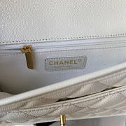 Chanel Flap Bag With Top Handle Caviar White 25x21.5x7cm - 2