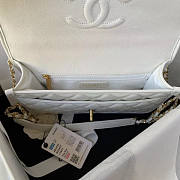 Chanel Flap Bag With Top Handle Caviar White 25x21.5x7cm - 5