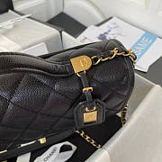 Chanel Flap Bag With Top Handle Caviar Black 25x21.5x7cm - 5