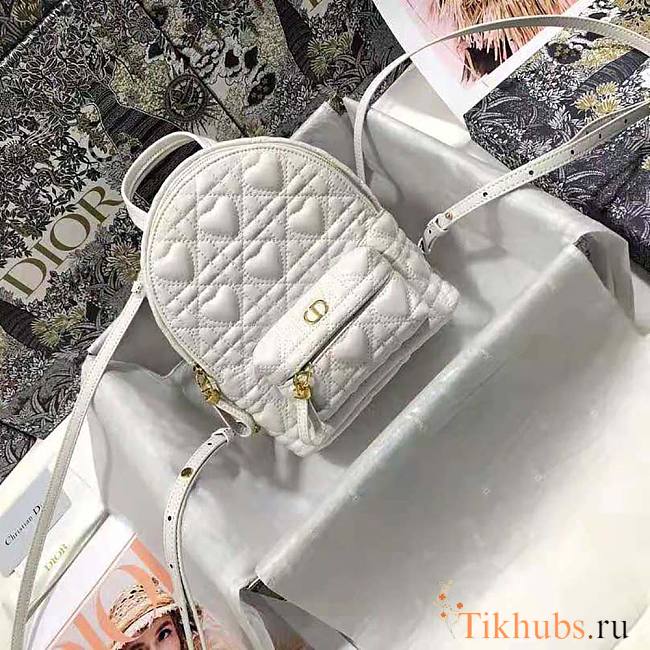 Dior Mini Dioramour Backpack White 16x21x8.5cm - 1