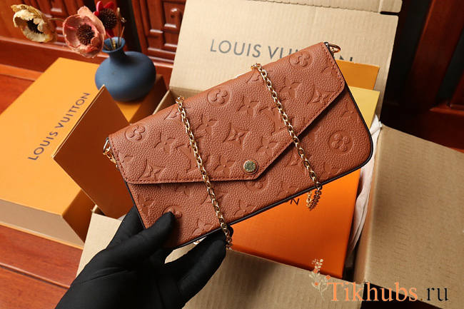 Louis Vuitton LV Pochette Felicie Cognac 21x11x2cm - 1