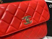 Chanel Trendy Lambskin Red Gold Hardware 25x12x17cm - 3