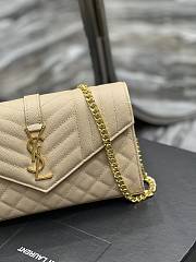 YSL Wallet On Chain Beige 22.5x14x.4cm - 4