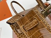 Hermes Birkin Crocodile Brown 30cm - 4