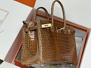 Hermes Birkin Crocodile Brown 30cm - 5