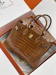 Hermes Birkin Crocodile Brown 30cm - 2