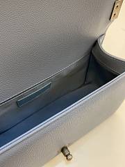 Chanel Leboy Caviar Blue Silver 25x15x9cm - 6