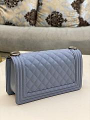 Chanel Leboy Caviar Blue Silver 25x15x9cm - 5