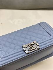Chanel Leboy Caviar Blue Silver 25x15x9cm - 3
