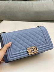 Chanel Leboy Caviar Blue Silver 25x15x9cm - 2