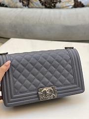 Chanel Leboy Bag Cavier Silver Hardware Gray 25cm - 3