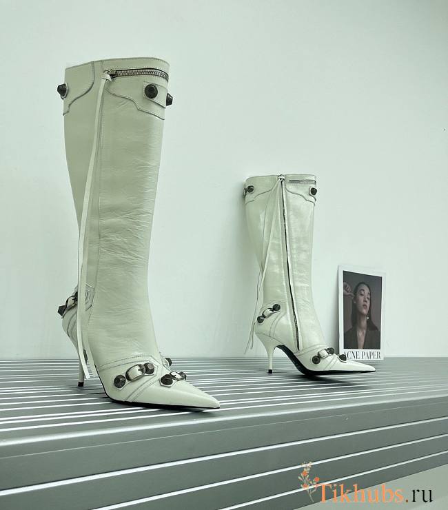 Balenciaga Cagole White 9cm Boots - 1