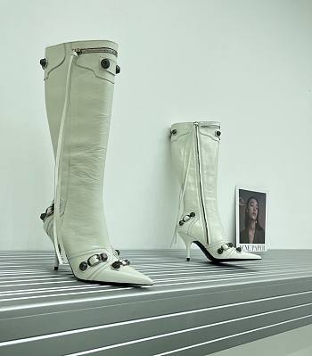 Balenciaga Cagole White 9cm Boots