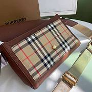 Burberry Vintage Check and Leather Note Crossbody Brown 25x8.5x18cm - 3