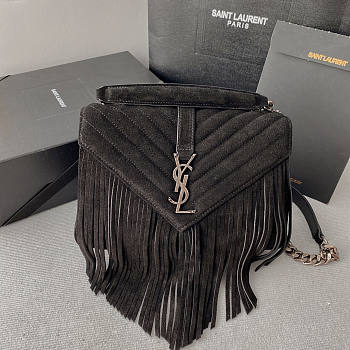 YSL College Medium Chain Black Bag 24x17x6.5cm