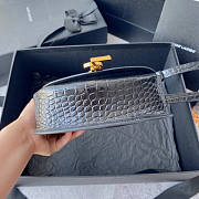 YSL Kaia Small Satchel Crocodile Black 18x15.5x5.5cm - 5