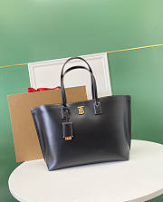 Burberry Monogram Motif Leather Large Black Tote 34x14x28cm - 1