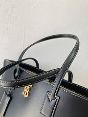 Burberry Monogram Motif Leather Large Black Tote 34x14x28cm - 4