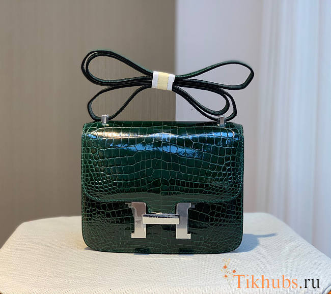 Hermes Constance Crocodile Green 18x15x4cm - 1