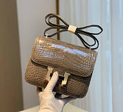 Hermes Constance Crocodile Gray Silver 18x15x4cm - 5