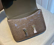 Hermes Constance Crocodile Gray Silver 18x15x4cm - 3