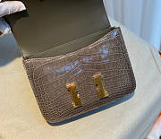 Hermes Constance Crocodile Gray Gold 18x15x4cm - 6