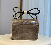 Hermes Constance Crocodile Gray Gold 18x15x4cm - 5