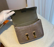 Hermes Constance Crocodile Gray Gold 18x15x4cm - 3