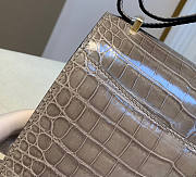 Hermes Constance Crocodile Gray Gold 18x15x4cm - 2