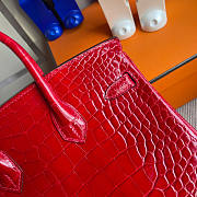 Hermes Birkin Crocodile Red 25cm  - 6